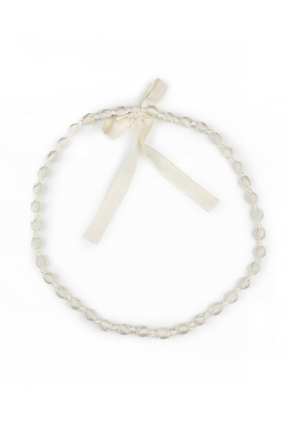 White Silk Fine Bead Necklace 4
