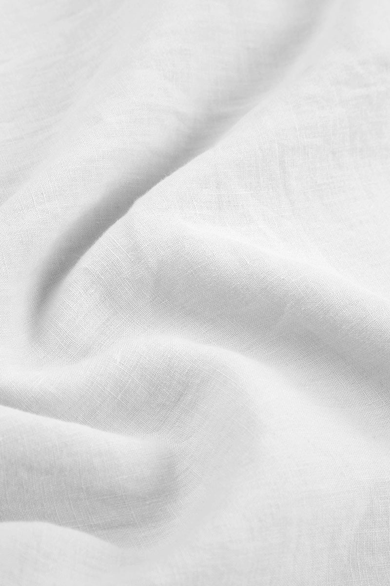 White Wide-Leg Linen Trousers