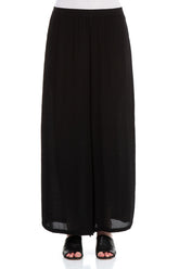 Wide Black Viscose Trousers 1