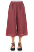 Wide-Leg Antique Ruby Crumpled Cotton Culottes 1
