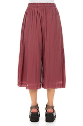 Wide-Leg Antique Ruby Crumpled Cotton Culottes 2