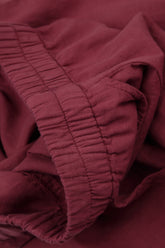 Wide-Leg Antique Ruby Crumpled Cotton Culottes 5