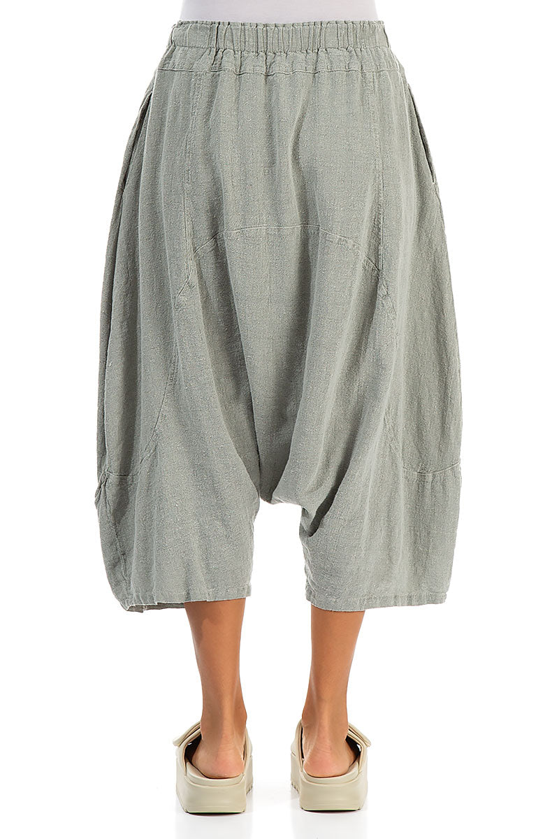 Wide Baggy Taupe Linen Trousers 2