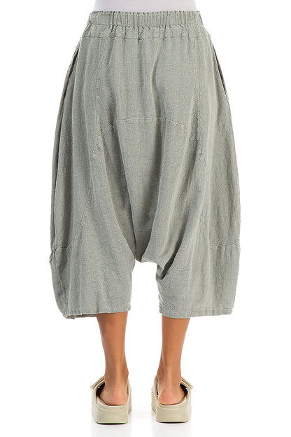 Wide Baggy Taupe Linen Trousers 2