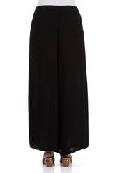 Wide Black Viscose Trousers 2