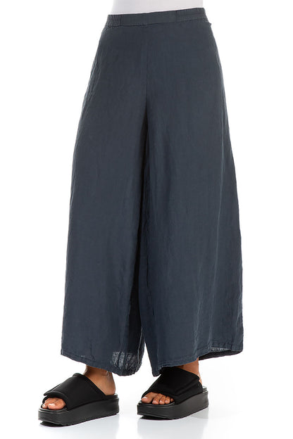 Wide Charcoal Linen Trousers 3