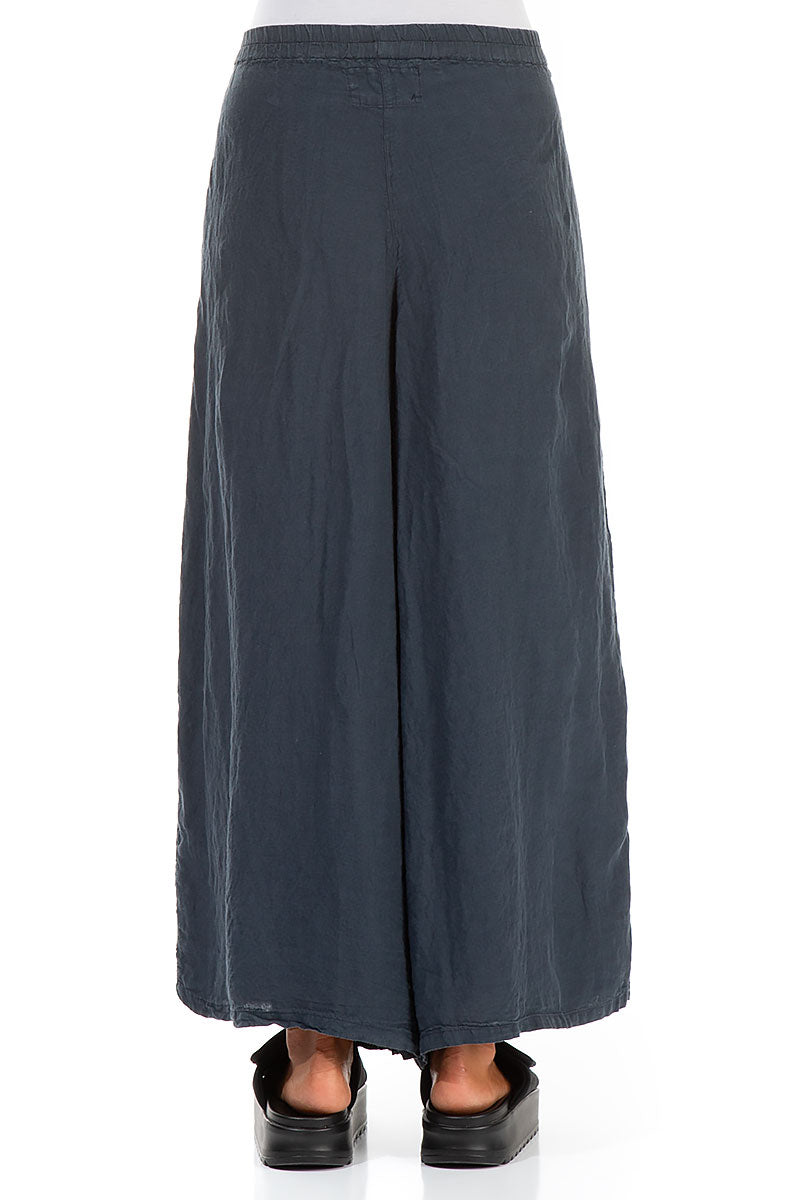 Wide Charcoal Linen Trousers 2