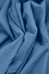 Wide Cobalt Blue Crumpled Cotton Trousers 4