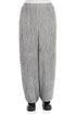 Wide Crinkled Silver Silk Trousers 1