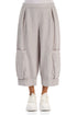 Wide Cropped Beige Linen Trousers 1