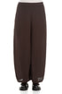 Wide Cropped Forest Brown Viscose Trousers 1