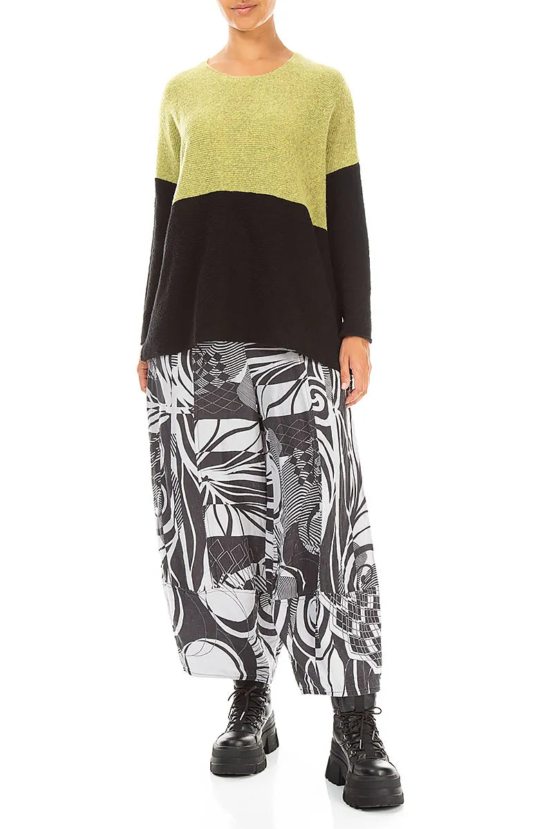 Wide Cropped Textured Orbit Silk Linen Trousers 4