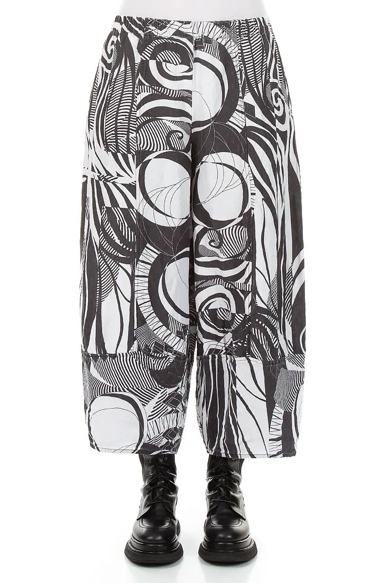 Wide Cropped Textured Orbit Silk Linen Trousers 1
