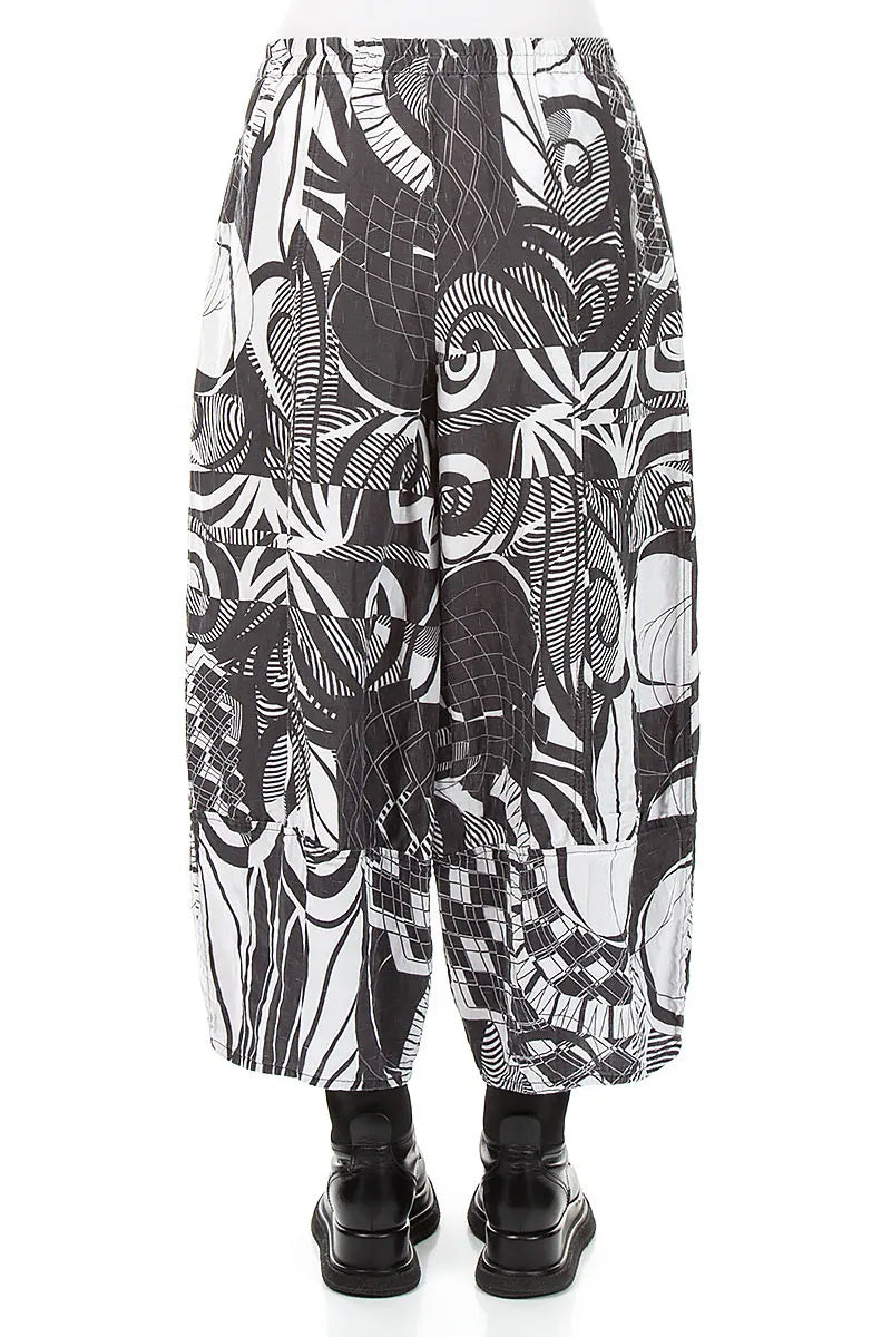 Wide Cropped Textured Orbit Silk Linen Trousers 2