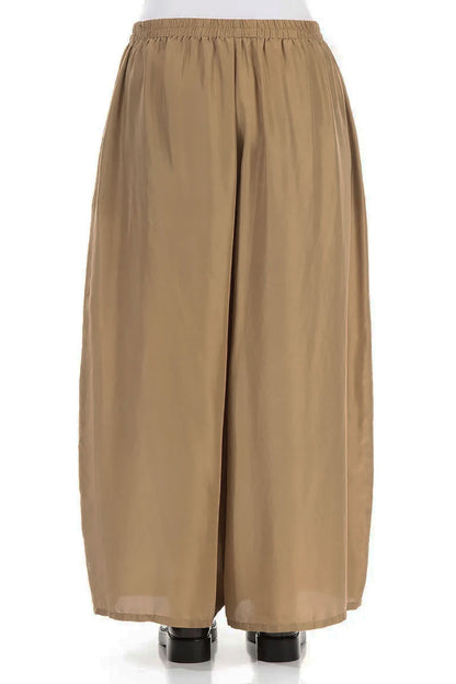 Wide Flowy Aged Copper Pure Silk Trousers 2