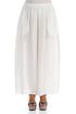 Wide Flowy White Pure Silk Trousers 1