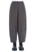 Wide Cropped Forest Brown Silk Linen Trousers 1