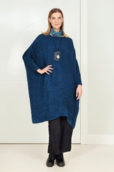 Graphite Blue Crumpled Viscose Trousers 5