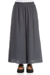 Wide Graphite Crumpled Cotton Trousers 1