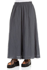 Wide Graphite Crumpled Cotton Trousers 3