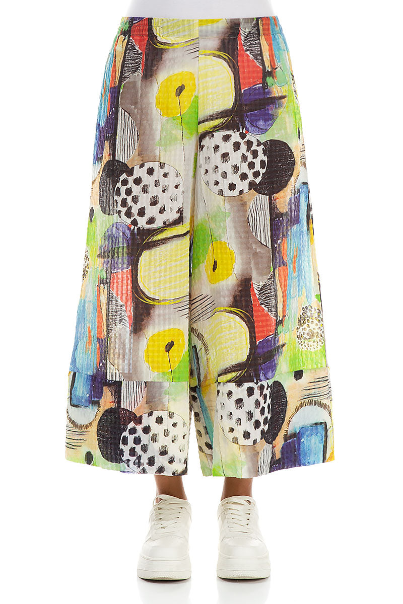 Wide Leg Cuffs Artmaze Textured Silk Culottes 1
