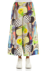 Wide Leg Cuffs Artmaze Textured Silk Culottes 1