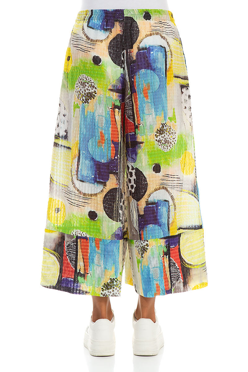 Wide Leg Cuffs Artmaze Textured Silk Culottes 2