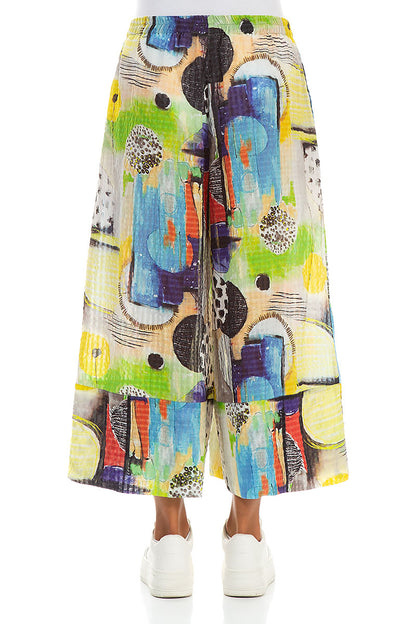 Wide Leg Cuffs Artmaze Textured Silk Culottes 2