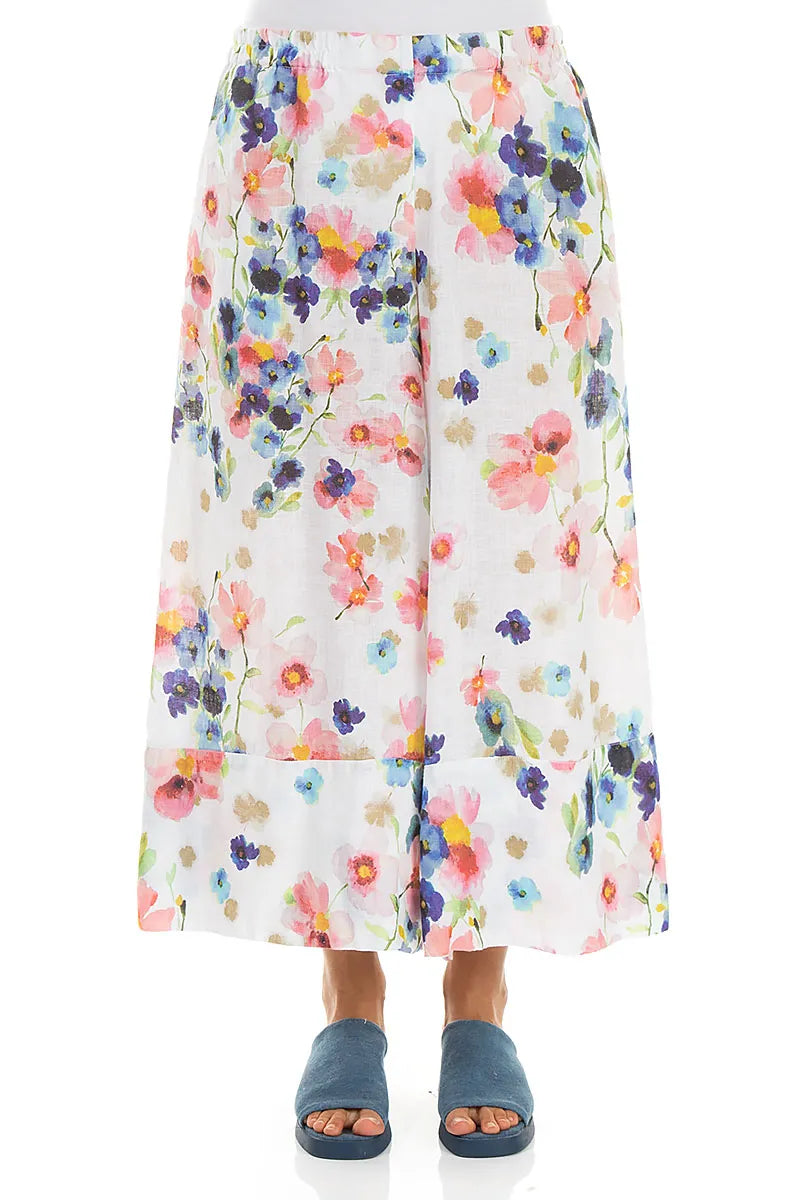 Culotte Primrose en lin à revers larges