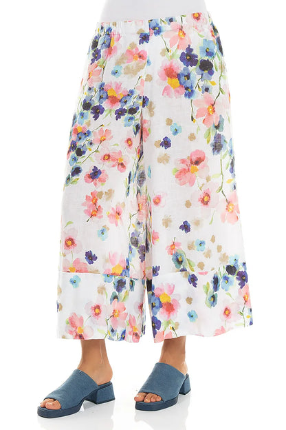 Culottes aus Leinen „Primrose“ mit weitem Beinabschluss