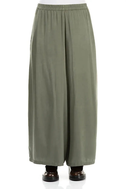 Pantalon large en soie Forest Mist