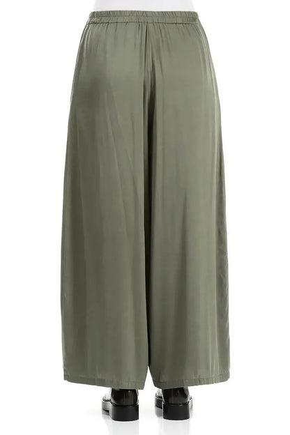 Pantalon large en soie Forest Mist