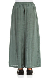 Wide Leg Sage Textured Silk Trousers 2