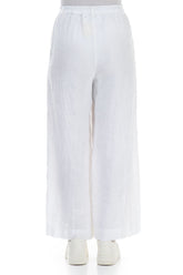 Wide Leg White Linen Trousers 2