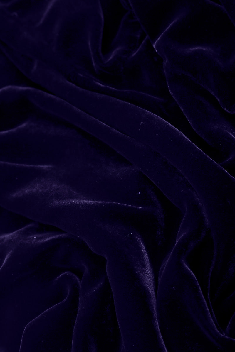 Wide Loose Royal Purple Silk Velvet Trousers 4