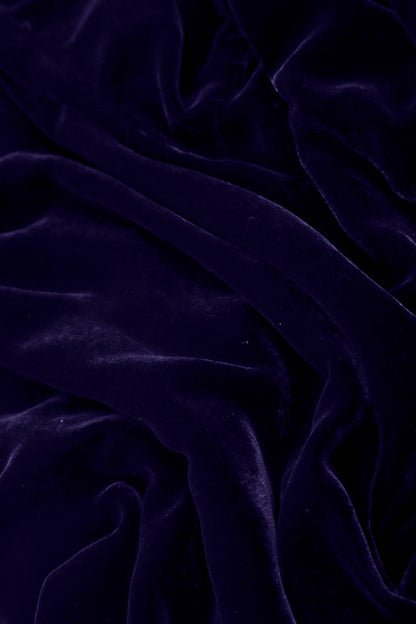 Wide Loose Royal Purple Silk Velvet Trousers 4
