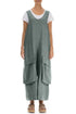 Wide Loose Sage Linen Jumpsuit 1