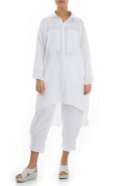 Chemise ample en lin blanc