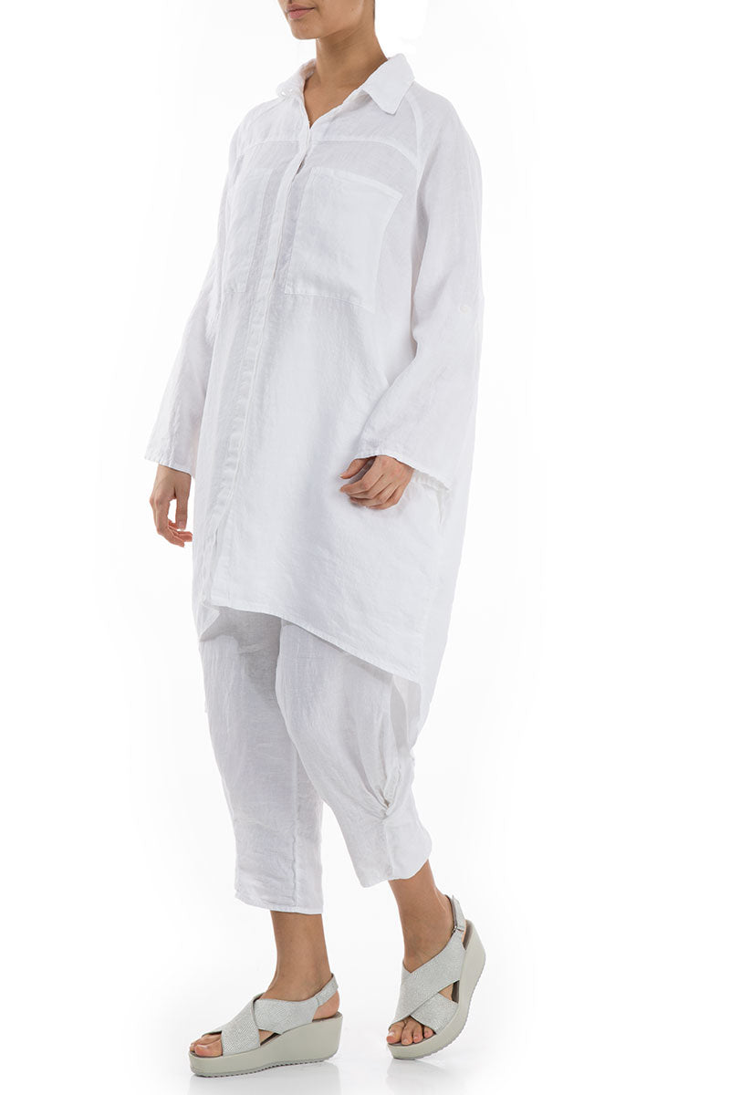 Chemise ample en lin blanc