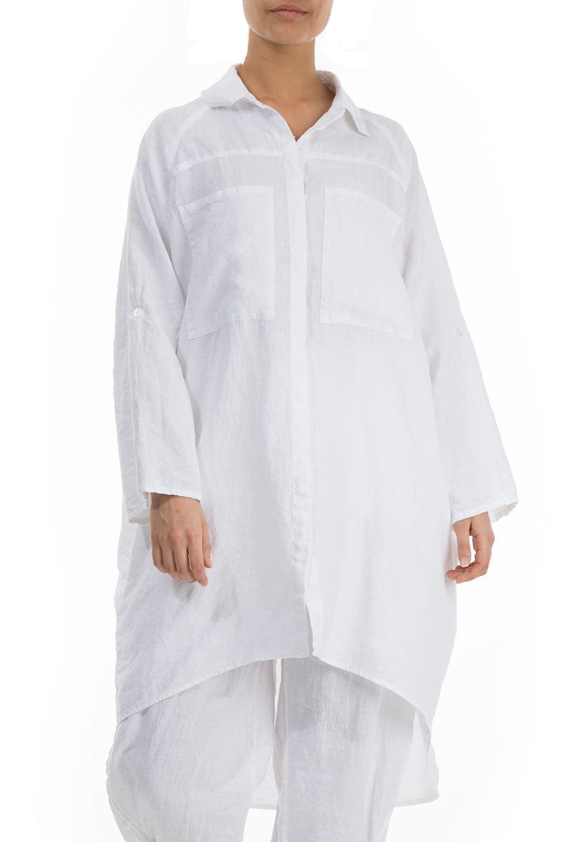 Chemise ample en lin blanc