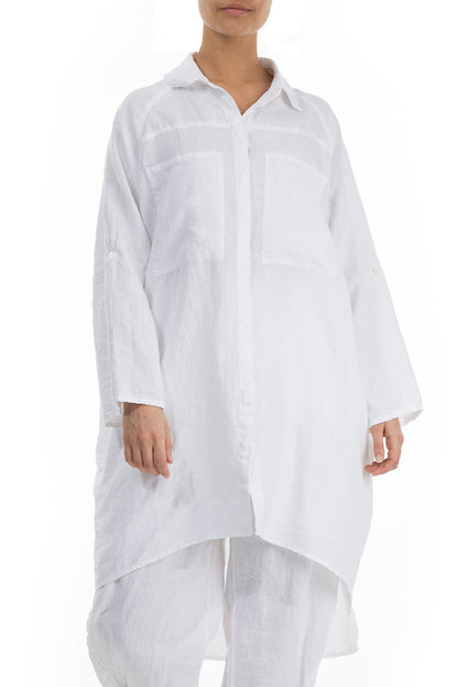 Chemise ample en lin blanc