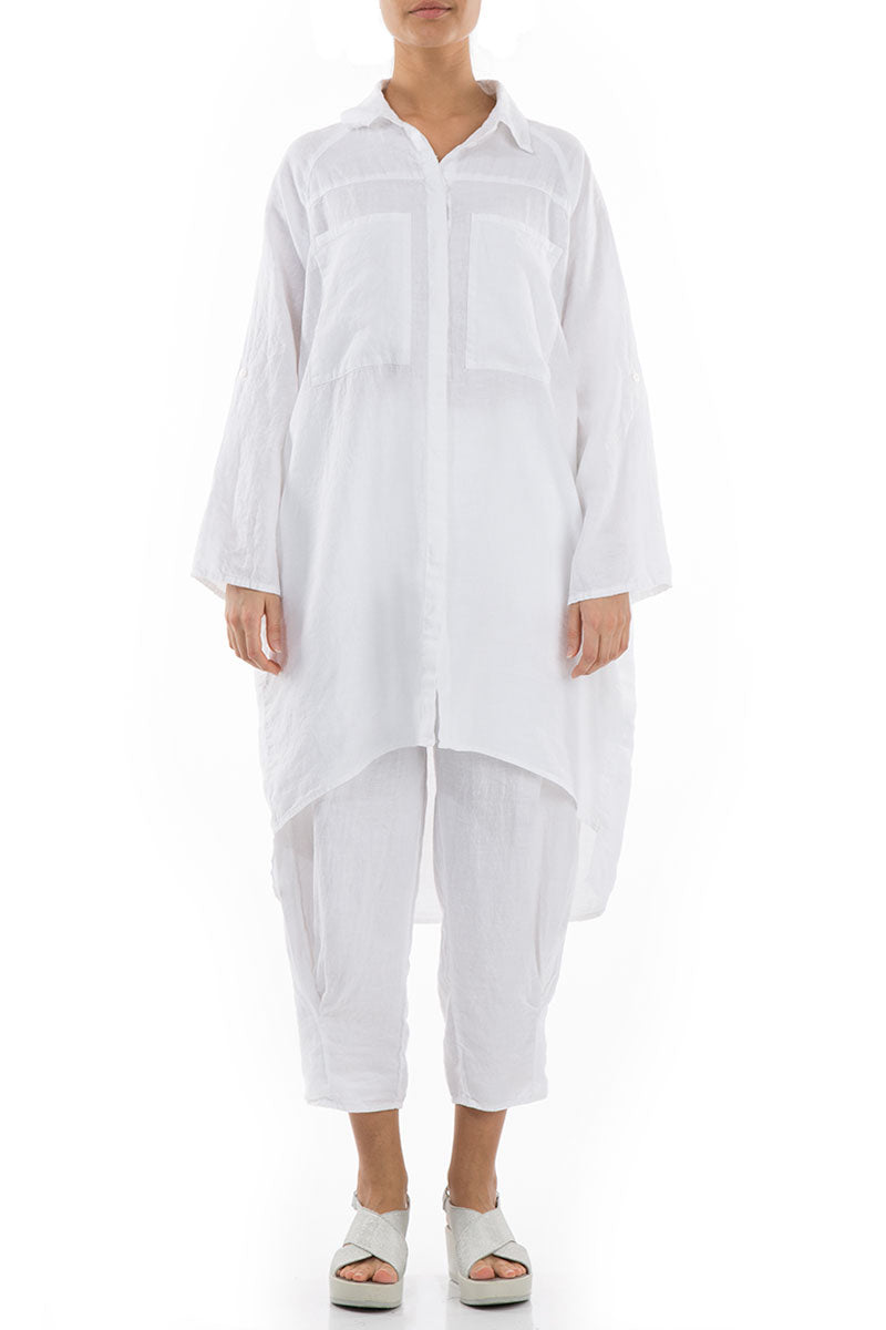 Chemise ample en lin blanc