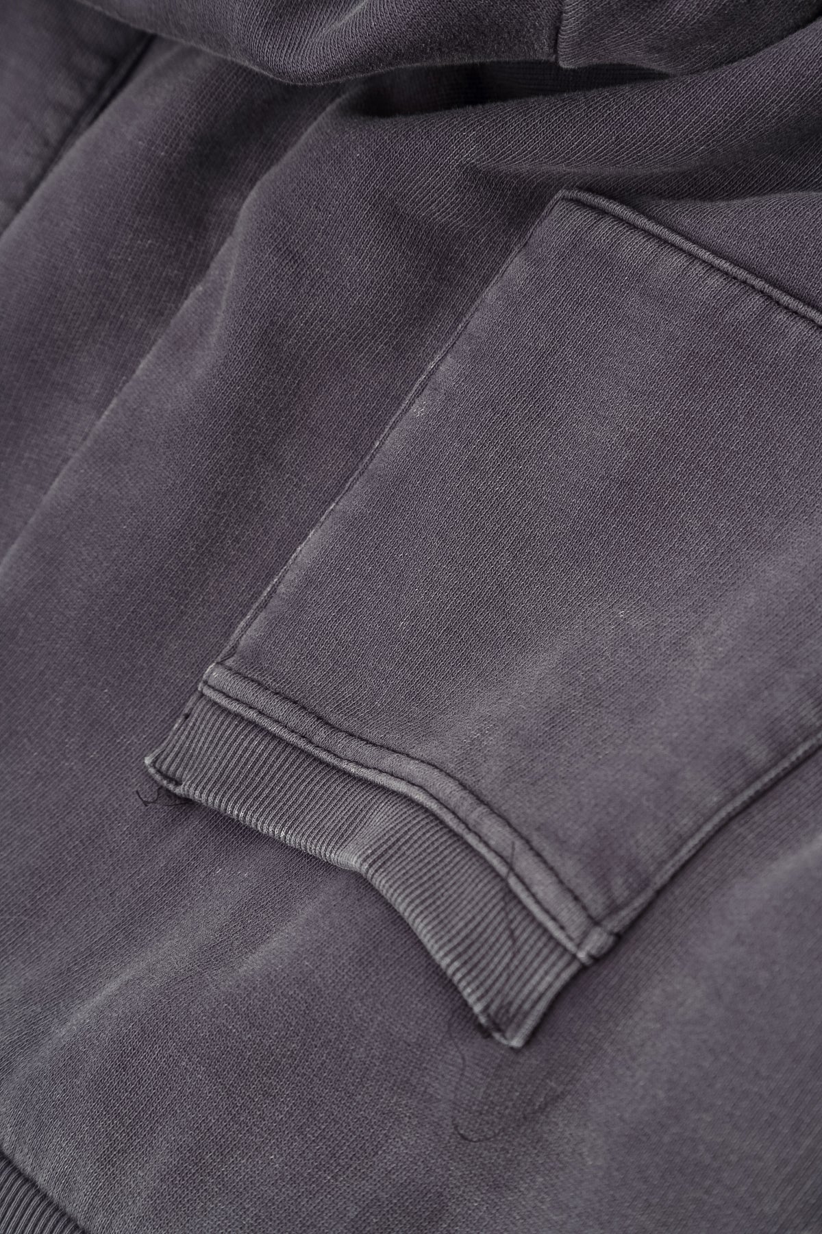 Wide Mauve Grey French Terry Cotton Trousers