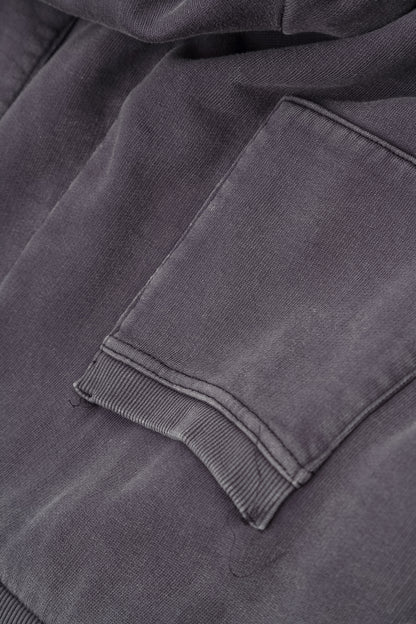 Wide Mauve Grey French Terry Cotton Trousers