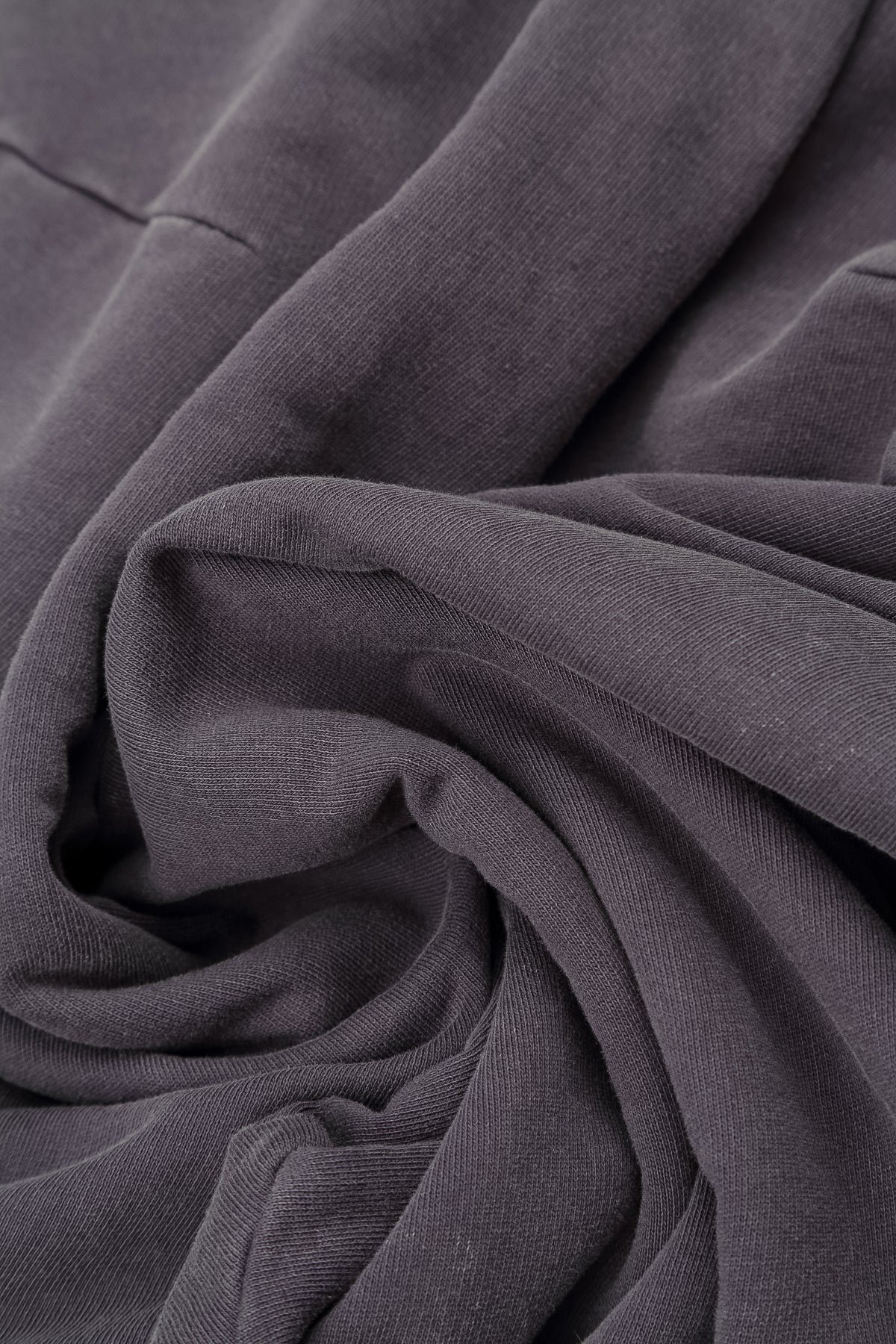 Wide Mauve Grey French Terry Cotton Trousers