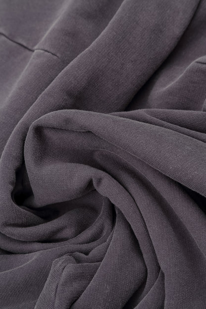 Wide Mauve Grey French Terry Cotton Trousers