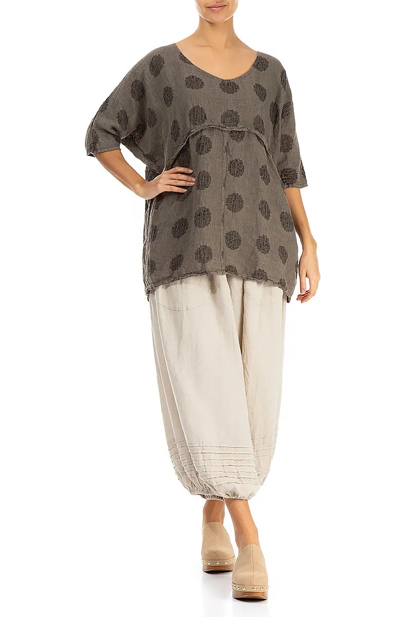 Wide Natural Gauze Linen Harem Trousers 4