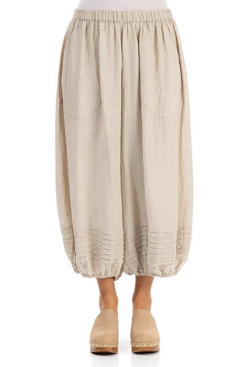 Wide Natural Gauze Linen Harem Trousers 1