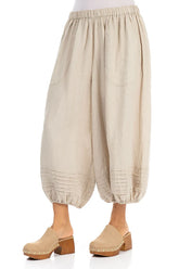 Wide Natural Gauze Linen Harem Trousers 3