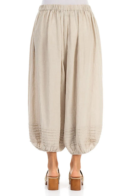 Wide Natural Gauze Linen Harem Trousers 2